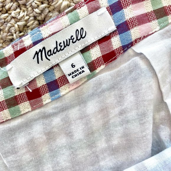 Madewell Sarong Midi Skirt in Rainbow Gingham, size 6 - Picture 8 of 12